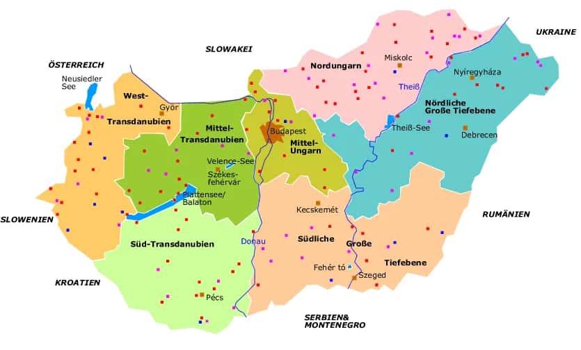Regionen von Ungarn