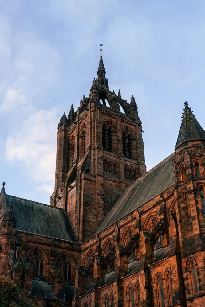 a large building with a clock on the top of it