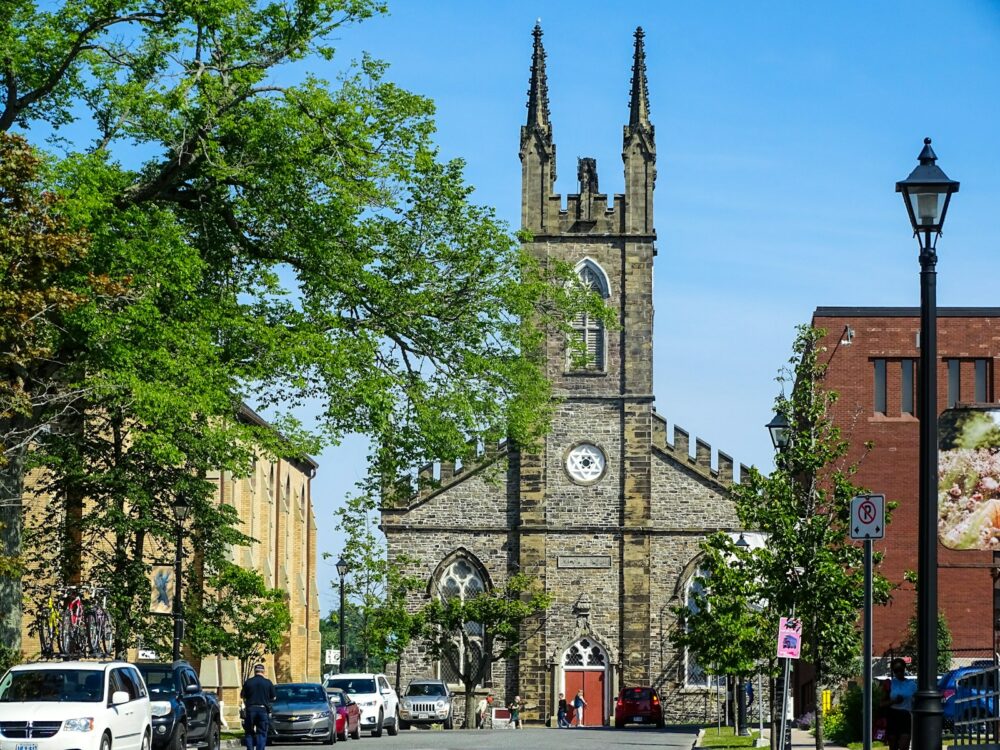 architectural photography of gray clock tower