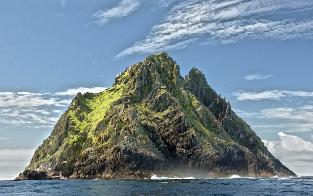 landscape photo of mountain island